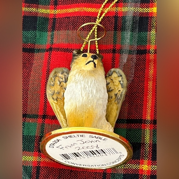 Tiny Ones Conversation Concepts Sheltie Angel Dog Ornament Christmas Tree - Picture 2 of 5